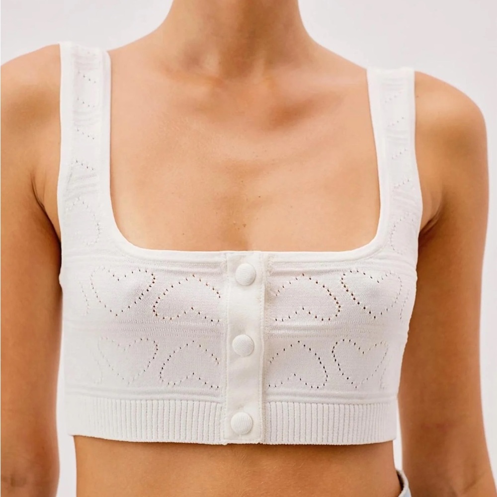 FOR LOVE AND LEMONS NEVE TOP WHITE SIZE XS